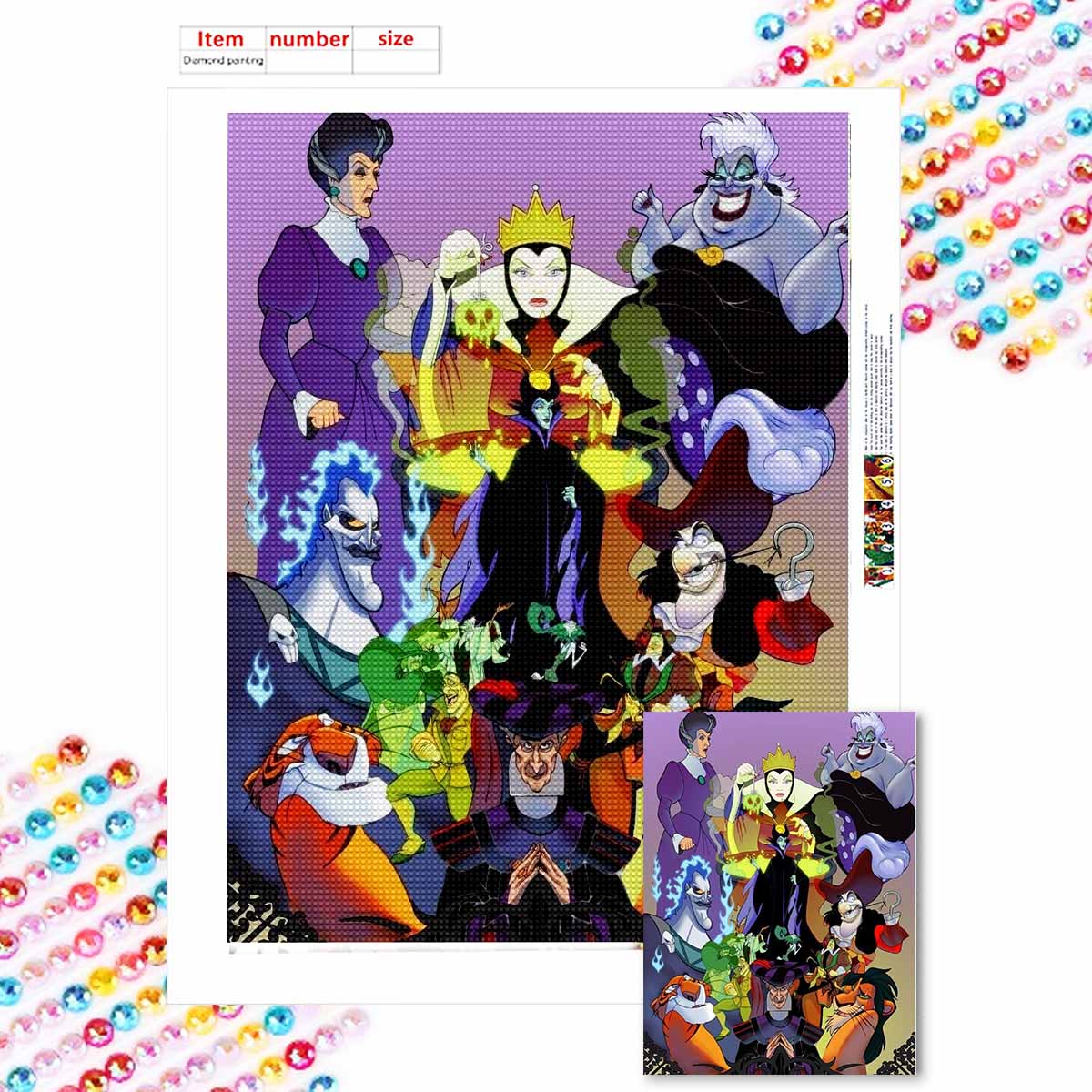 

5D Diy Diamond Painting All Kinds of Villain Characters Full Drill Rhinestones Mosaic Embroidery Handmade Products Home Decor Gift Round 20x30cm