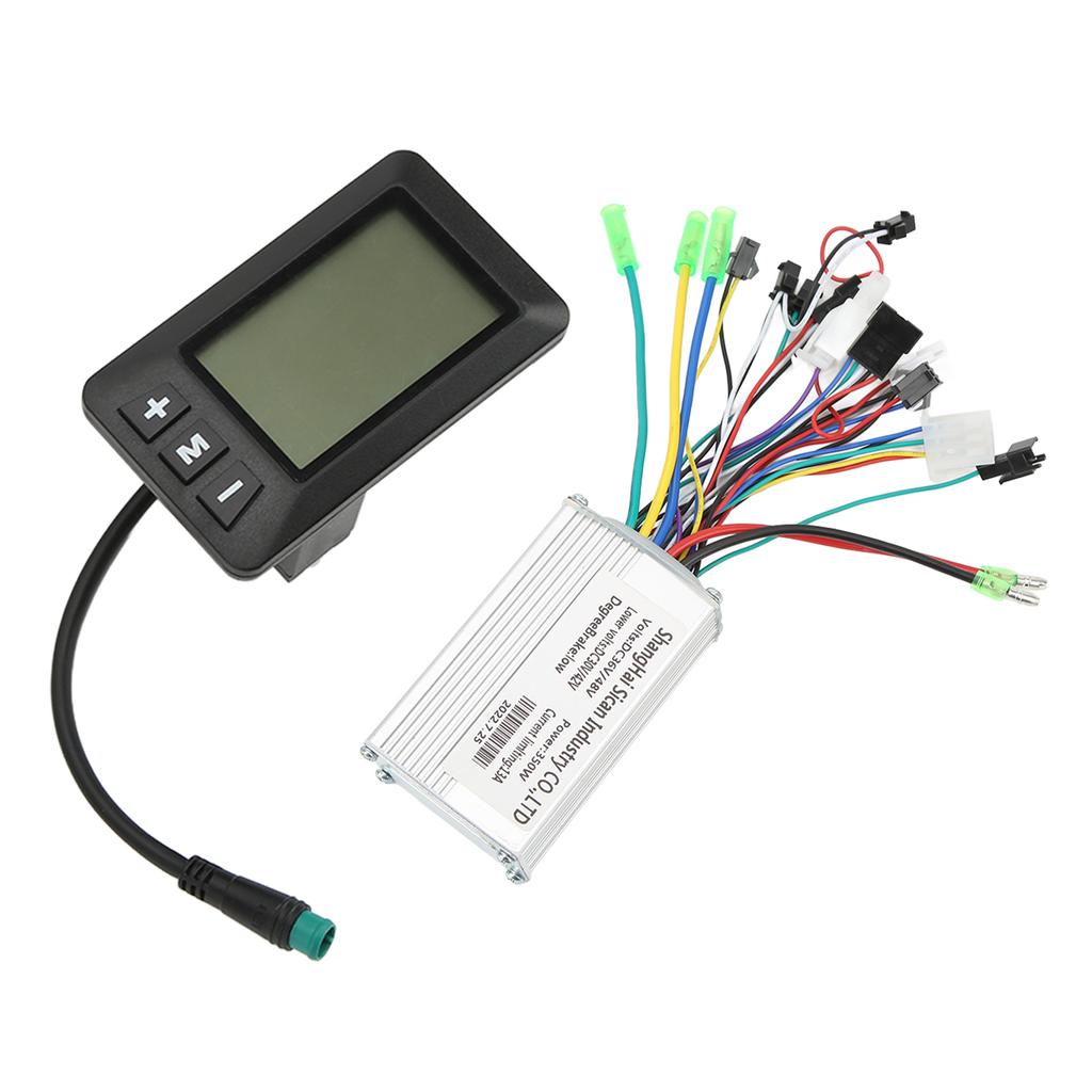 36V 48V 350W Electric Bike Brushless Motor Controller LCD Panel Kit Bike Motor Controller Conversion Set for Cyling
