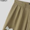 INCERUN Men High Zip-up Waist Bow Knot Casual Wide Legs Pants Trousers
