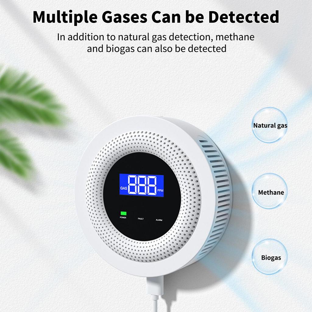 WiFi Gas Leak Alarm Household Smart Gas Detector Combustible Gas Sensor Gas Leakage Detecting Sensor for Natural Gas Biogas Methane APP Remote Control