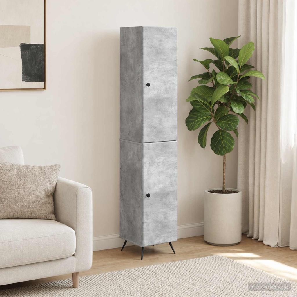 Cabinet Set 2 pcs Concrete Grey Particleboard