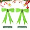 Christmas Tree Bow Bow Tree Topper Extra Green Christmas Tree Topper Bow with Led Lights Plush Faux Fur Holiday Decor Pinecones