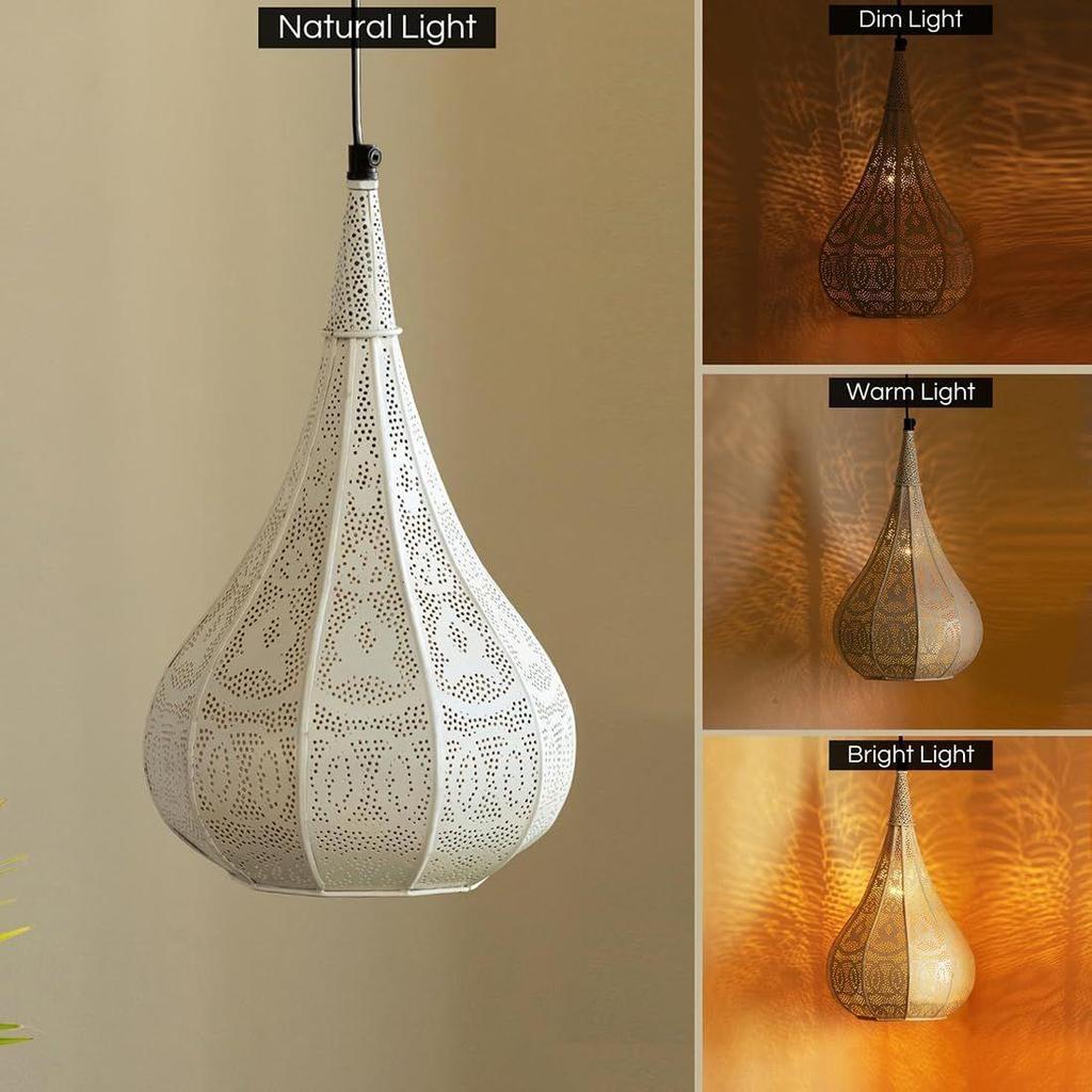 'Moroccan Flame' Pendant Hanging Light for Living Room (13.8 Inch, Iron, Matte Finish) |Pendant Light for Ceiling Light For Living Room