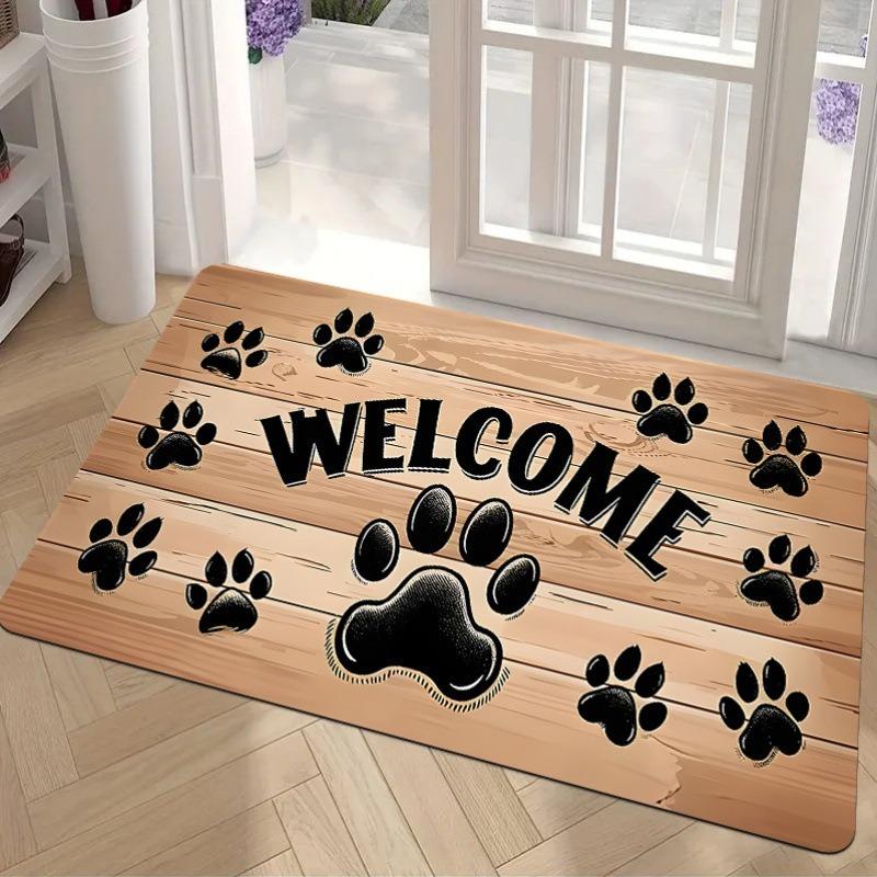 Cute Dog Welcome Doormat Adorable Puppy Design Pet Lover Floor Mat for Cozy Home Entryway Decor