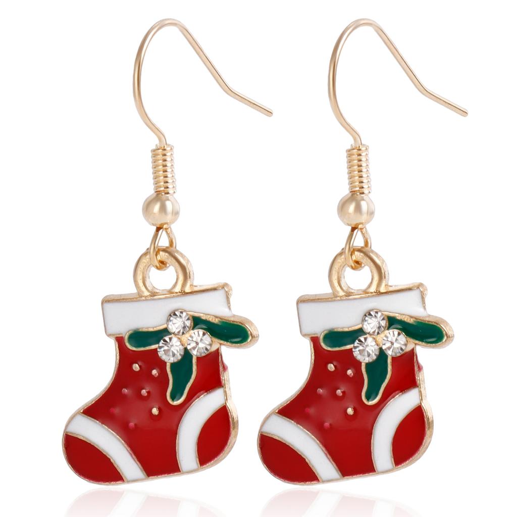 European and American Christmas earrings, new Santa Claus Elk snowflake earrings Christmas gifts