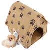 Pet House Foldable Bed Small Footprint Pet Bed Tent Puppy Cat Removable Washable HouseBrown