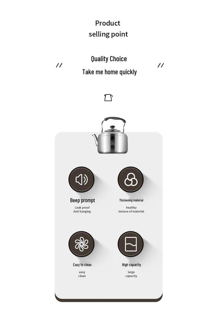 Large Capacity Stainless Steel Electric Kettle with Whistle, Auto Power Off, and Keep Warm Function for Office or Hotel Use