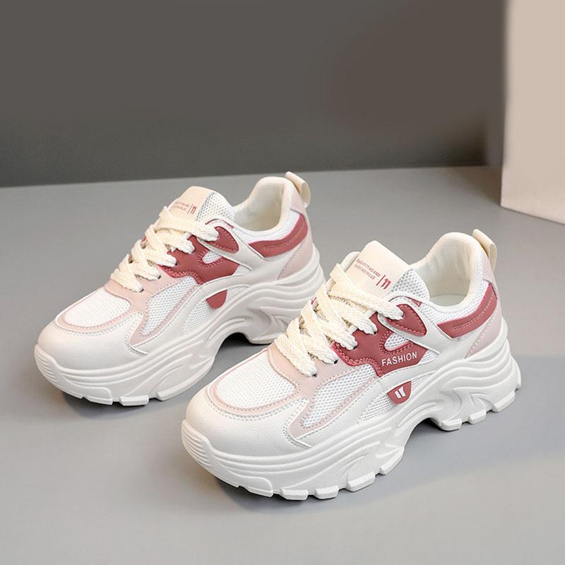 Fashion Comemore Fashion Women Breathable Sneakers Spring Autumn Mesh Lace-up Casual Walking Shoes Ladies Platfotm Tennis Vulcanize Shoe