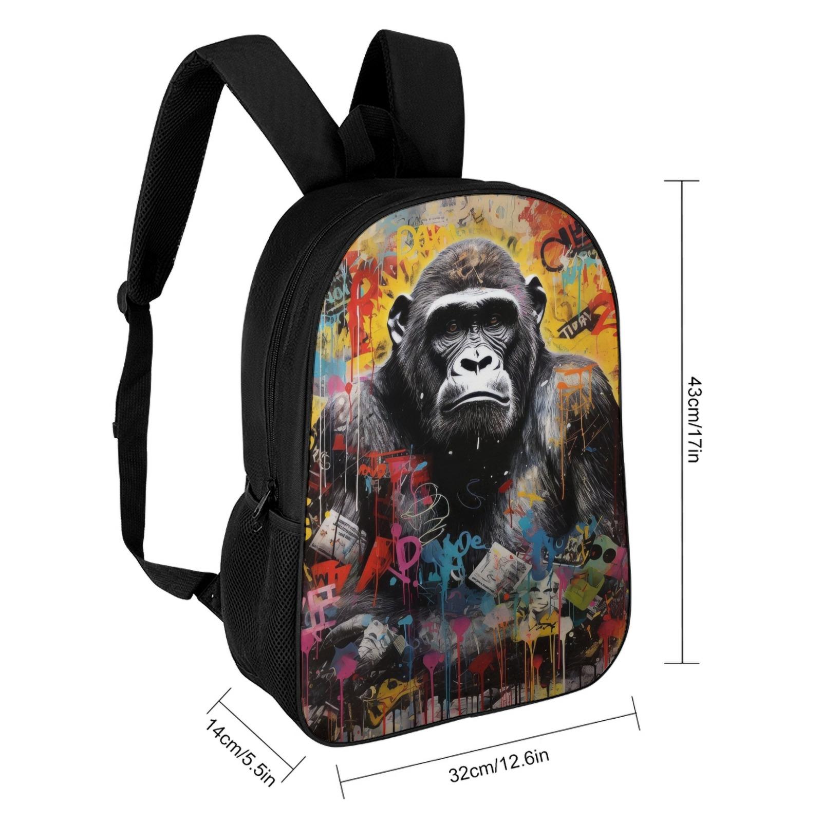 

Banksy Style Gorilla Art 17 Inch School Backpack Mochilas De Hombre School Bag Zoo Mochila Bolso Bolsa Bag Mochila Mochilas Bols