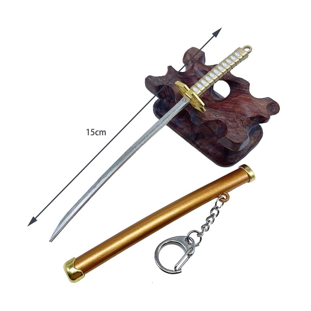 One Piece Zoro's Three-Sword Style Snow Walk Katana Keychain - Japanese Samurai Anime Sword Model