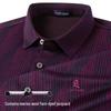 MONTAGUT Men's Luxury Striped Wool Blend Long-Sleeve Shirt