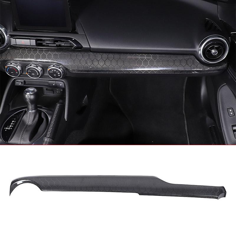LHD For Mazda MX-5 2016-2026 Real Carbon Fiber Car Center Console Dashboard Panel Decoration Cover Sticker Interior Accessories