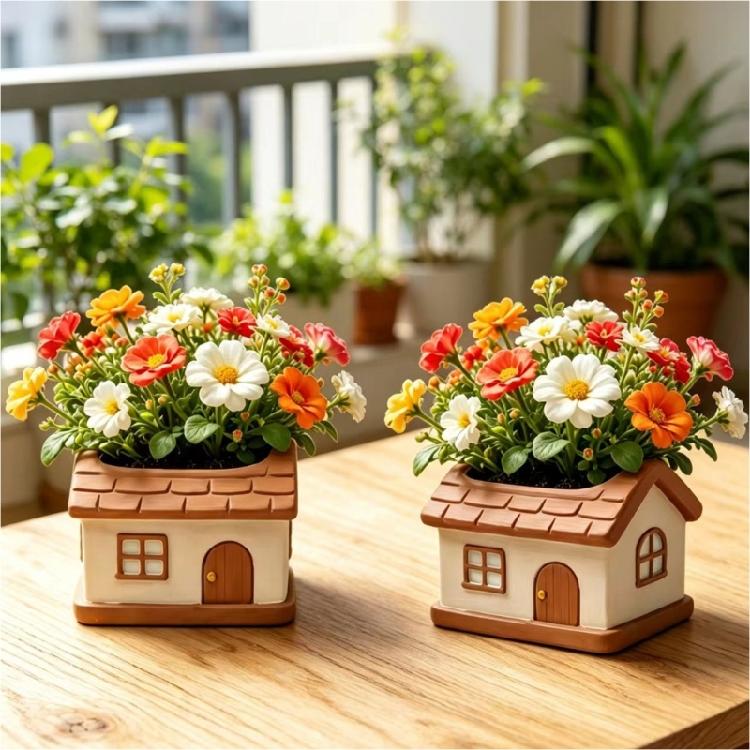 Small House Shape Silicone Planter Mold Flowerpot Molds for Crafts Resin Candle Cup Jewelry Holder Flexible and Reusable