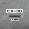 AAEU1 For MAZDA CX-30 2020 2021 2022 2023 2024 Year Front  Logo Emblem Letters Badge Car Rear Trunk Sticker Gloss Black Accessories