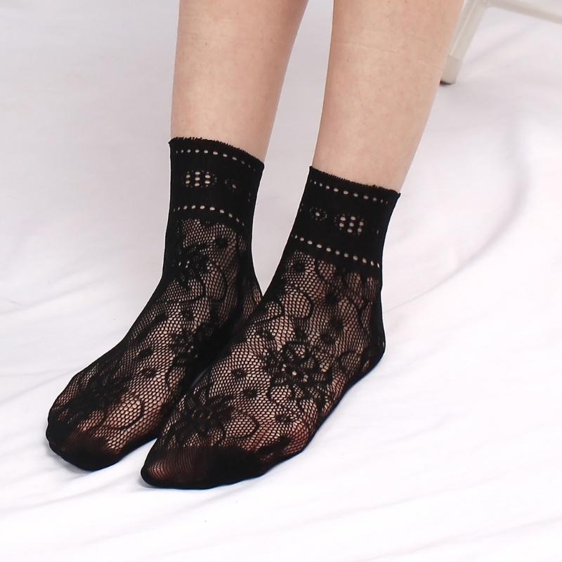 Women Girls Fishnet Ankle Socks Hollowed Out Mesh Short Socks Sexy Black Fishnet Socks Summer Fashion Anklet Socks