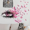 Vivid Wall  Stickers Eyelashes Butterfly Removable Decoration For Living Room Bedroom Background