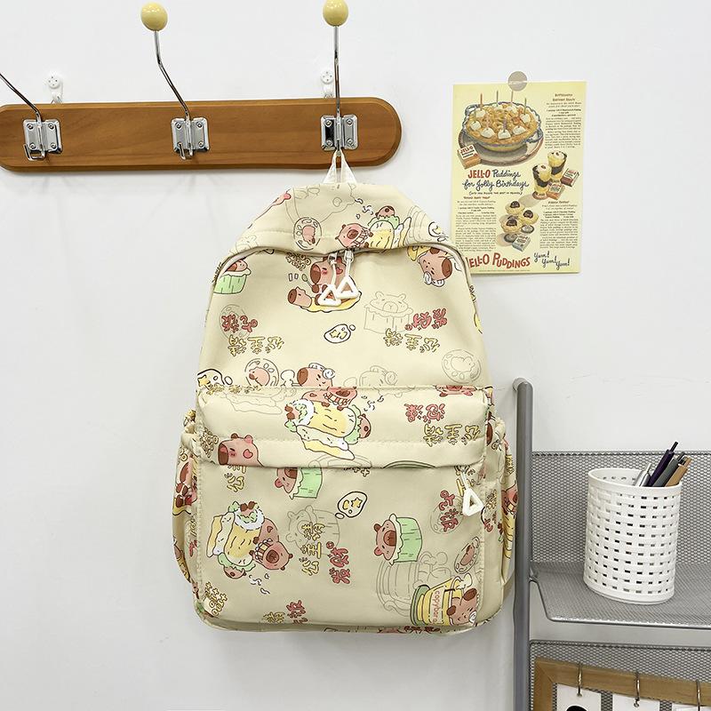 New travel high-value small backpack cute graffiti girl play backpack