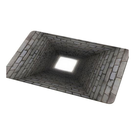 3D Optical Illusion Rug Realistic Hole Pattern Floor Mat Absorbent Non-Slip Bottomless Pit Doormat for Living Room Bedroom Porch Entrance