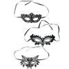 3-teilige Augenmaske aus Spitze, hohle Blume, Königin, Spinnen-Stil, Party, Date, Valentinstag, Tanz, angenehme Haut, freiliegende, geheimnisvolle Partymaske