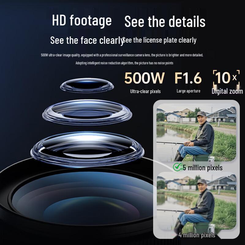 Haoqu 360° Outdoor & Home PTZ Security Camera with Night Vision CN plug (adapter included)