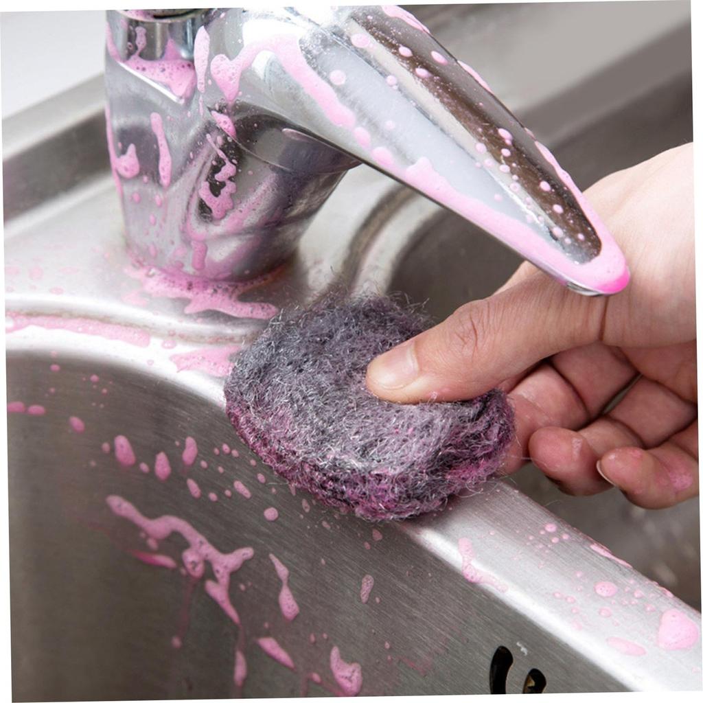 10PC Steel Wool Pads Easy Cleaning Steel Wool Reusable Dish Absorbent & Foam Steel Wool Soap Pads For Household Cleaning