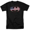 Batman American Flag Oval Mens T Shirt Black