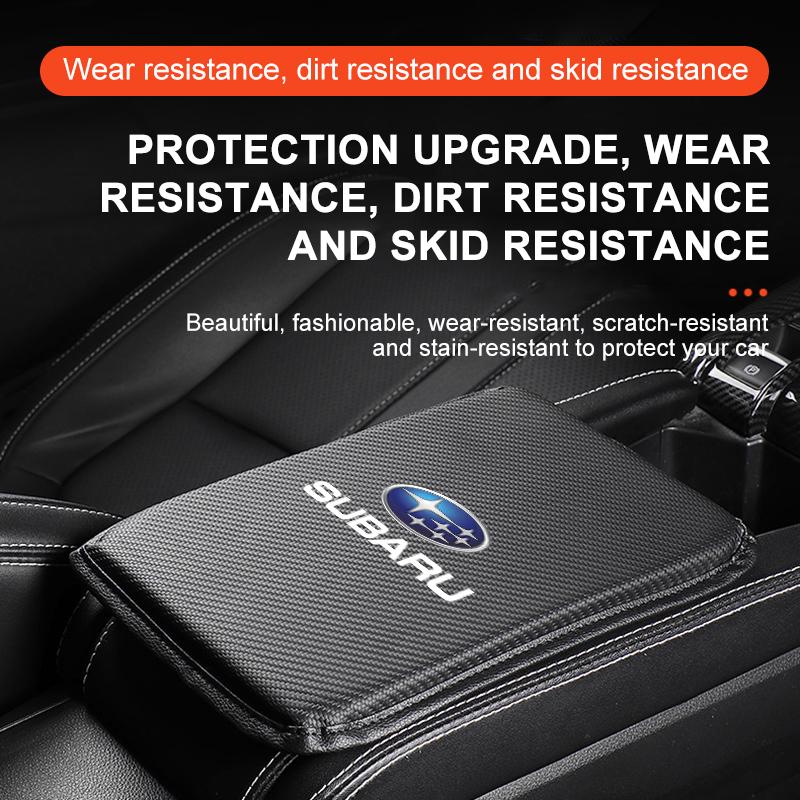 Carbon Fiber Leather Car Console Box Pad Car Armrest Cushion Cover For Subaru LEGACY Forester Outback Rally WRX WRC XV Impreza