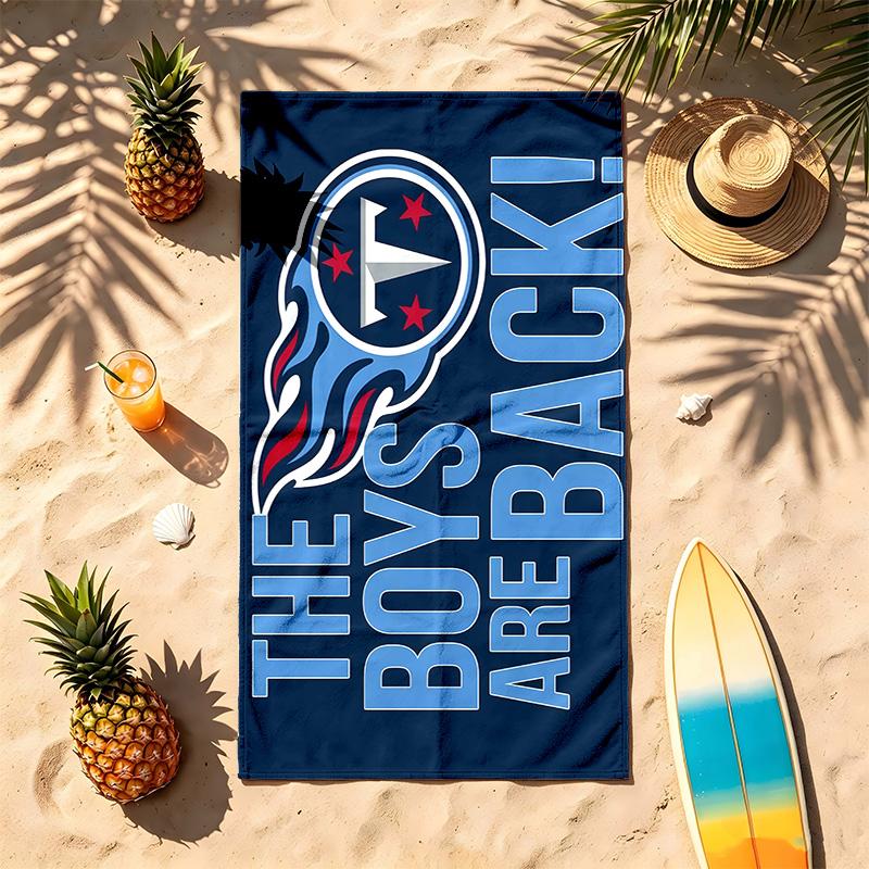 Tennessee Titans (19) Theme Beach Towel Sand Resistant Soft And Comfortable Suitable For The Pool Camping Yoga And Diving A Travel