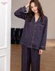 Spring and Autumn long-sleeved new polka dot pajamas women's cardigan can be worn outside, comfortable and breathable, fashionable and simple