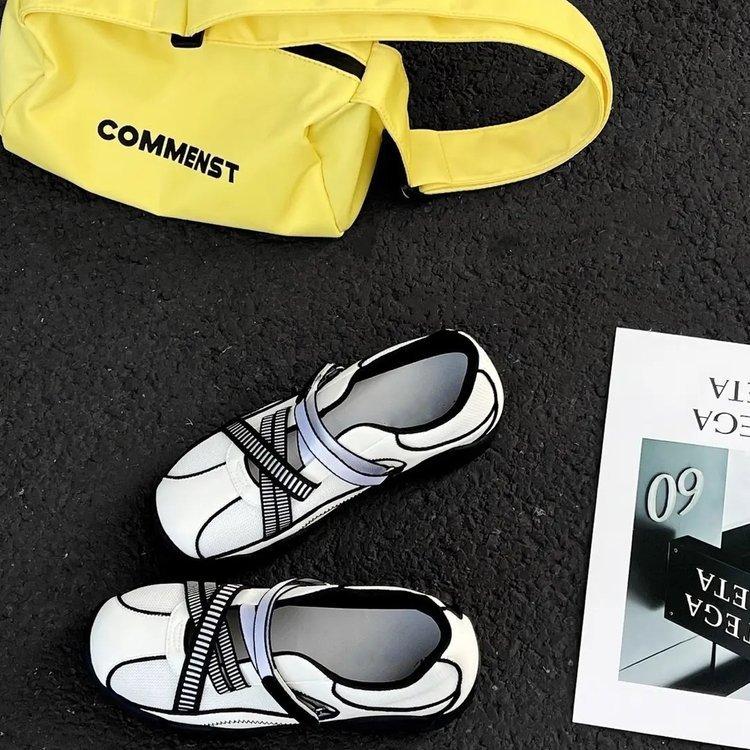 Korean Version of Sports Mary Jane Shoes Women's 2025 Summer New Student Breathable Mesh Casual Versatile Sports White Shoes