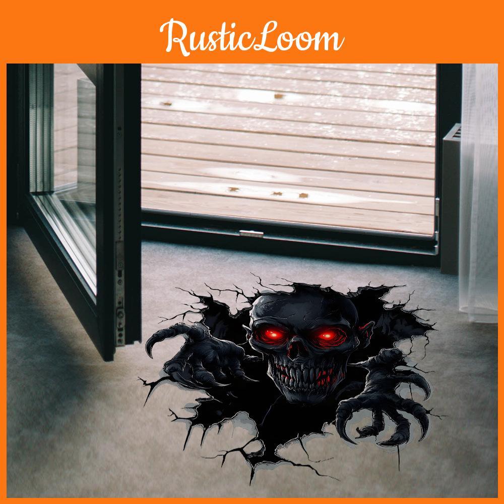 Scary Halloween Wall Breaking Skull Bedroom Living Room Home Stickers Decoration