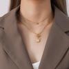 European & American Multi-layer Titanium Steel Necklace with Non-fading OT Buckle Clasp - Versatile Stackable Pendant for Women