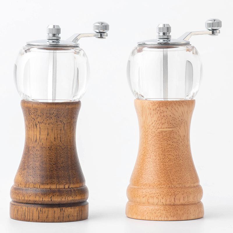 1pcs Patchwork Hand Crank Pepper Grinder Adjustable Hand Grinder Coffee Bean Kitchen Household Seasoning Bottle