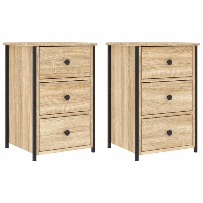 VidaXL Tables de chevet 2 pcs chêne sonoma 40x36x60 cm bois ingénierie 825996