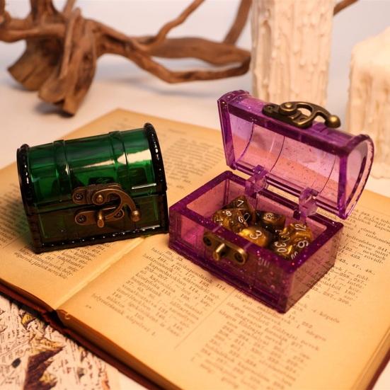 1 Set Treasure Chest Silicone Molds Resin Casting Molds Dice Box Molds Hasp Locks Screws Included for Epoxy Resin DIY Craft