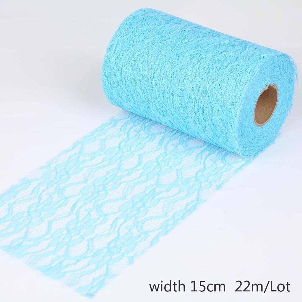 22Meter Organza Tulle Roll Spool Net Lace Fabric For Wedding Tutu Skirt Chair Sash Bow Table Runner 15cm