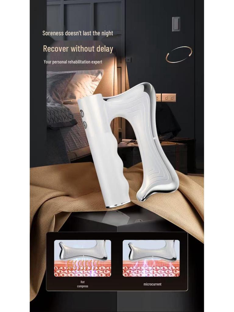 Multi-functional Gua Sha Electric Muscle Massage Gun with EMS Vibration for Fitness and Soreness Relief
