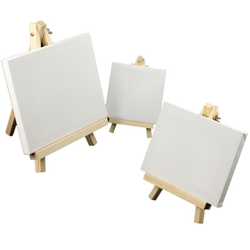 Children's Mini DIY Digital Oil Painting Set with Solid Wood Easel
