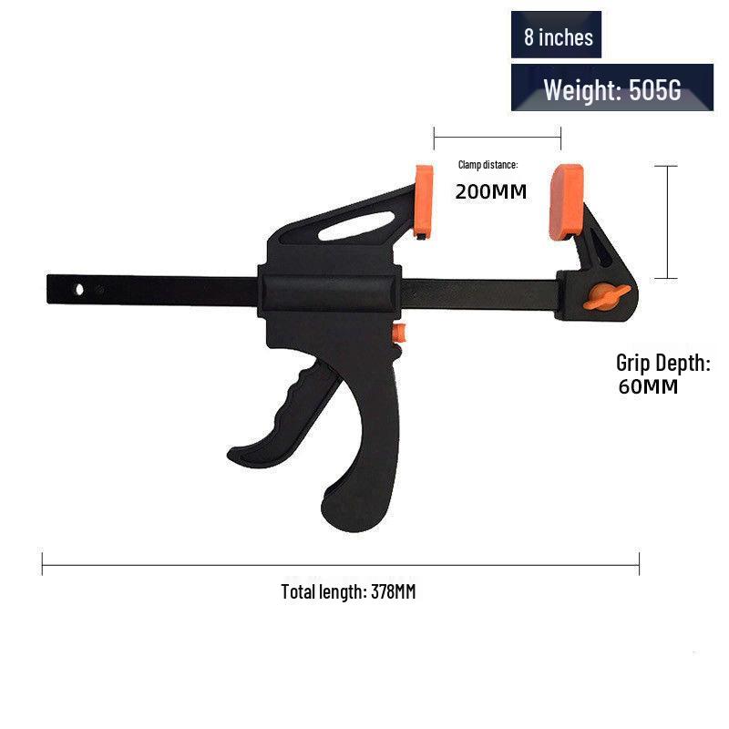 Two-Way Quick-Release Woodworking F-Clamp, Nylon Trigger Type for Board Fixing