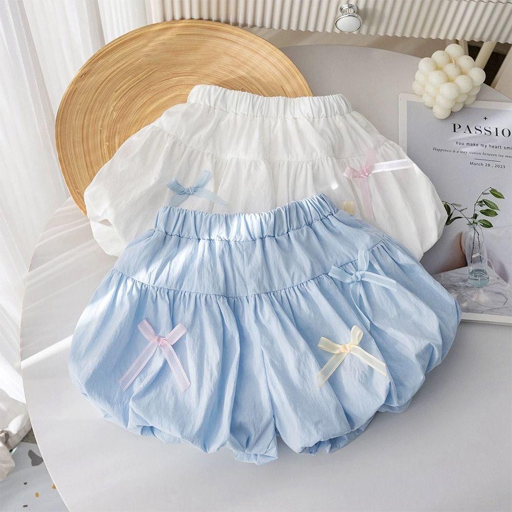 Solid Color Girls Shorts Bow Decorative Toddler Shorts Baby Girls Shorts  Korean Version
