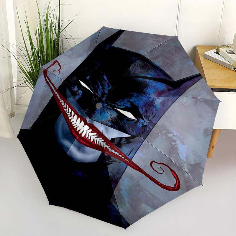 1pc Batman Joker Automatic Folding Umbrella - Compact 8-Rib Design, Durable Plastic & Iron,  F104036