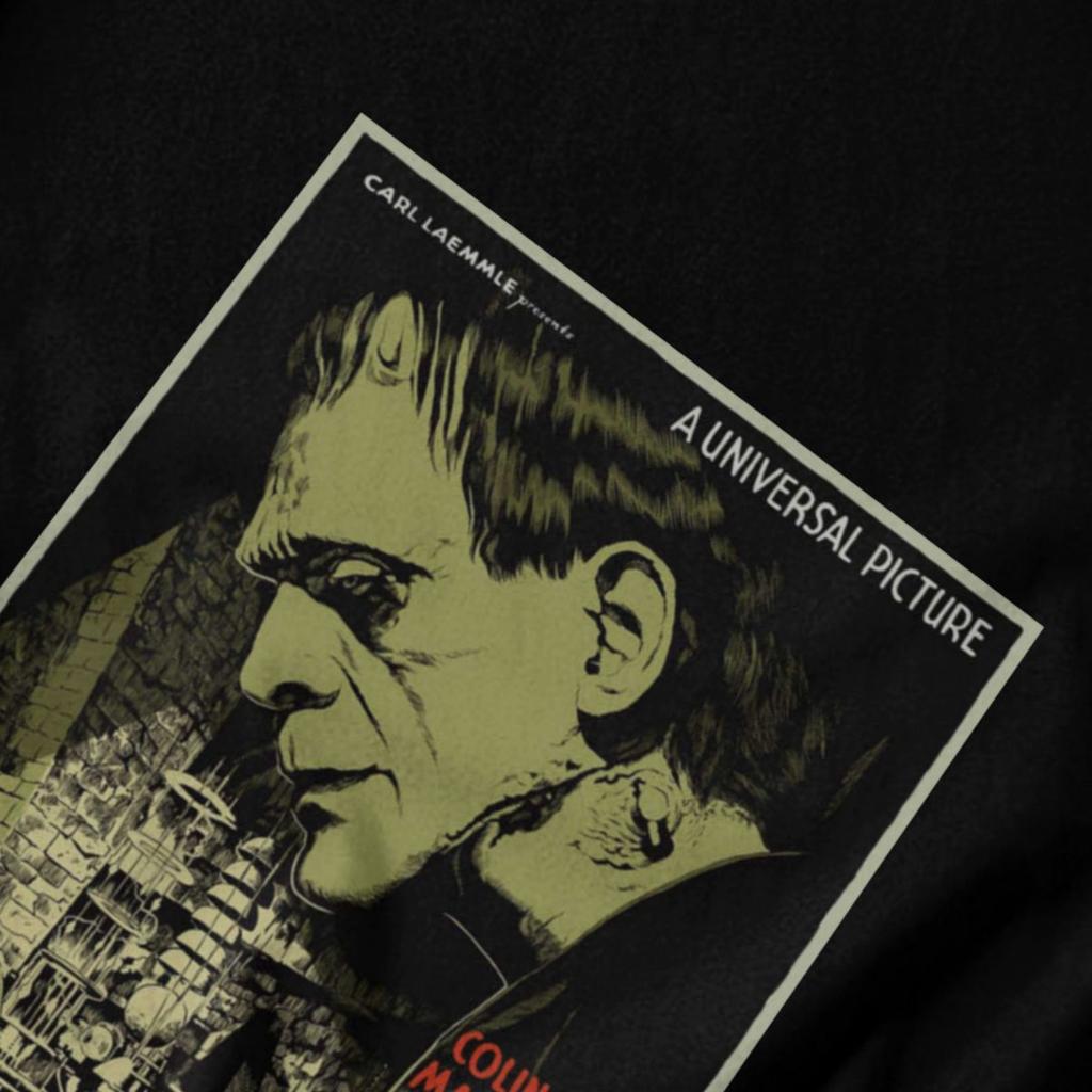 Men T Shirt Frankenstei Vintage Cotton Y2K Graphic Oneck Unisex Clothing T Shirts