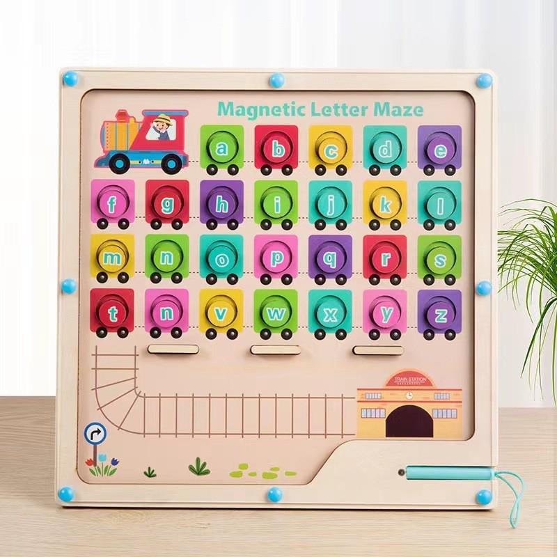 CPC Wooden Magnetic Letter Matching Maze - Early Education Toy for Kids