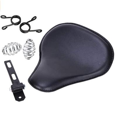 YIBO Motorcycle Vintage Seat with Synthetic Leather, Spring Bracket, and Shock Absorption