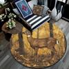 Forest Deer Round Area Rug,Carpet Rug for Living Room Bedroom Sofa Playroom Decor,Non-slip Floor Mat