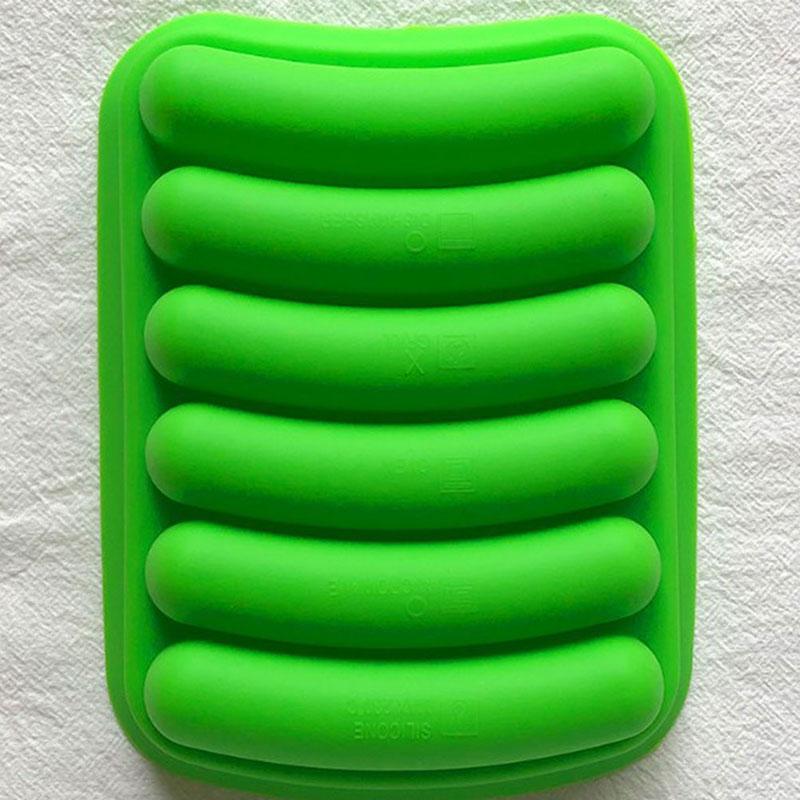 6 Cavity Silicone Sausage Mold Homemade Ham Dog Baking Egg Food Mould