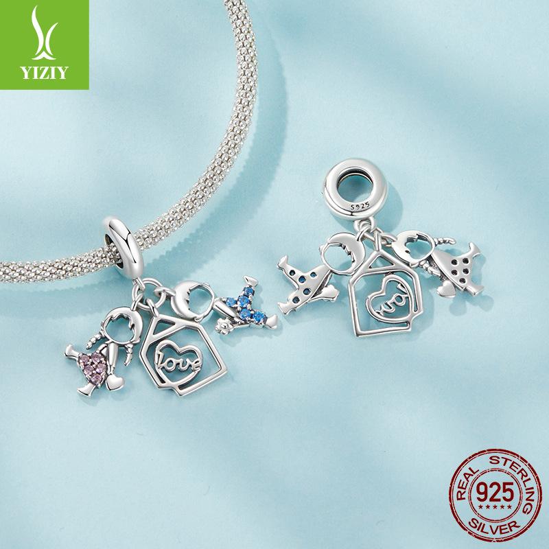S925 Sterling Silver Boys And Girls Pendant Accessories, Cross-Border Diy Beaded Jewelry Accessories