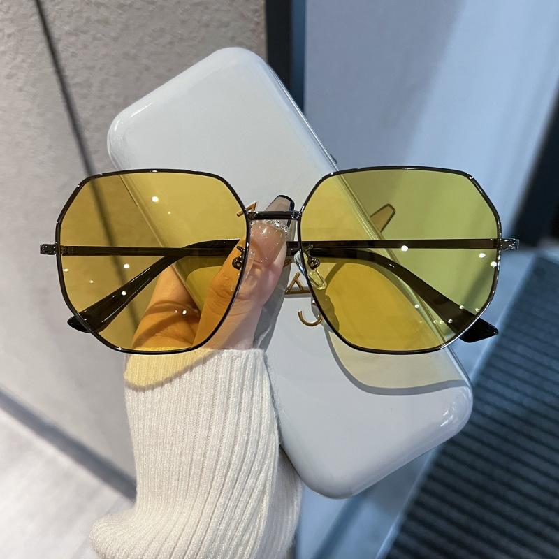 High-end European and American Style Sunglasses, Women's Summer Polygonal Anti-UV Sun Protection Sunglasses, Fashionable Glasses