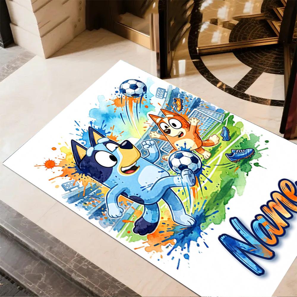 Spooky Pups Halloween Football Personalized Text Carpet Design for Foyer Decorate room Game Room Living Rooms Anti-slip Rug Office home decor