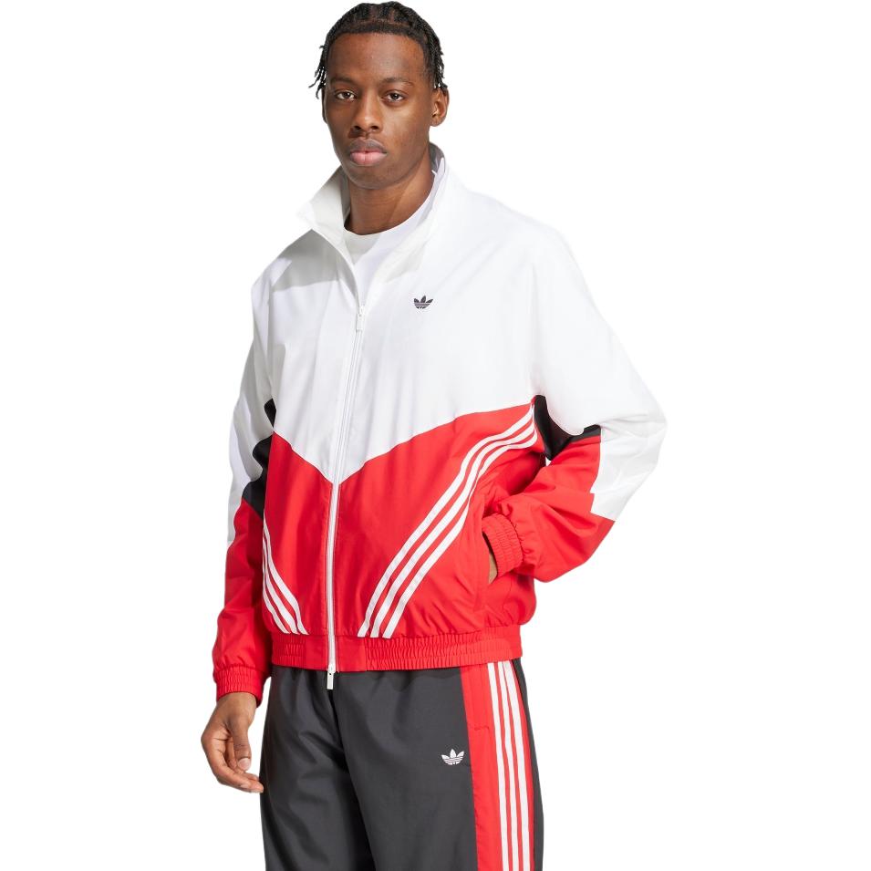 

Adidas Оригинальная куртка спортивного кэжуал с логотипом-полоской, воротником-стойкой, свободного кроя на молнии, мужская куртка, светло-малиновая KA4549 S